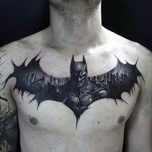 tatuajes de batman pecho