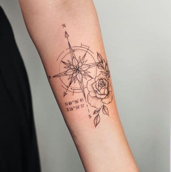 tatuaje coordenadas geográficas