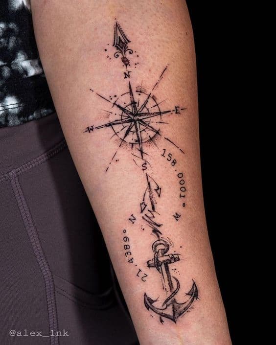 tatuaje coordenadas geográficas