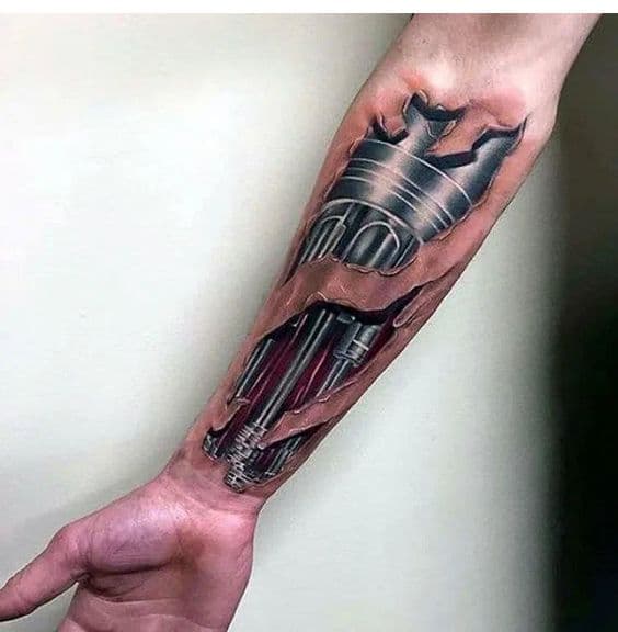 tatuajes biomecánicos brazo